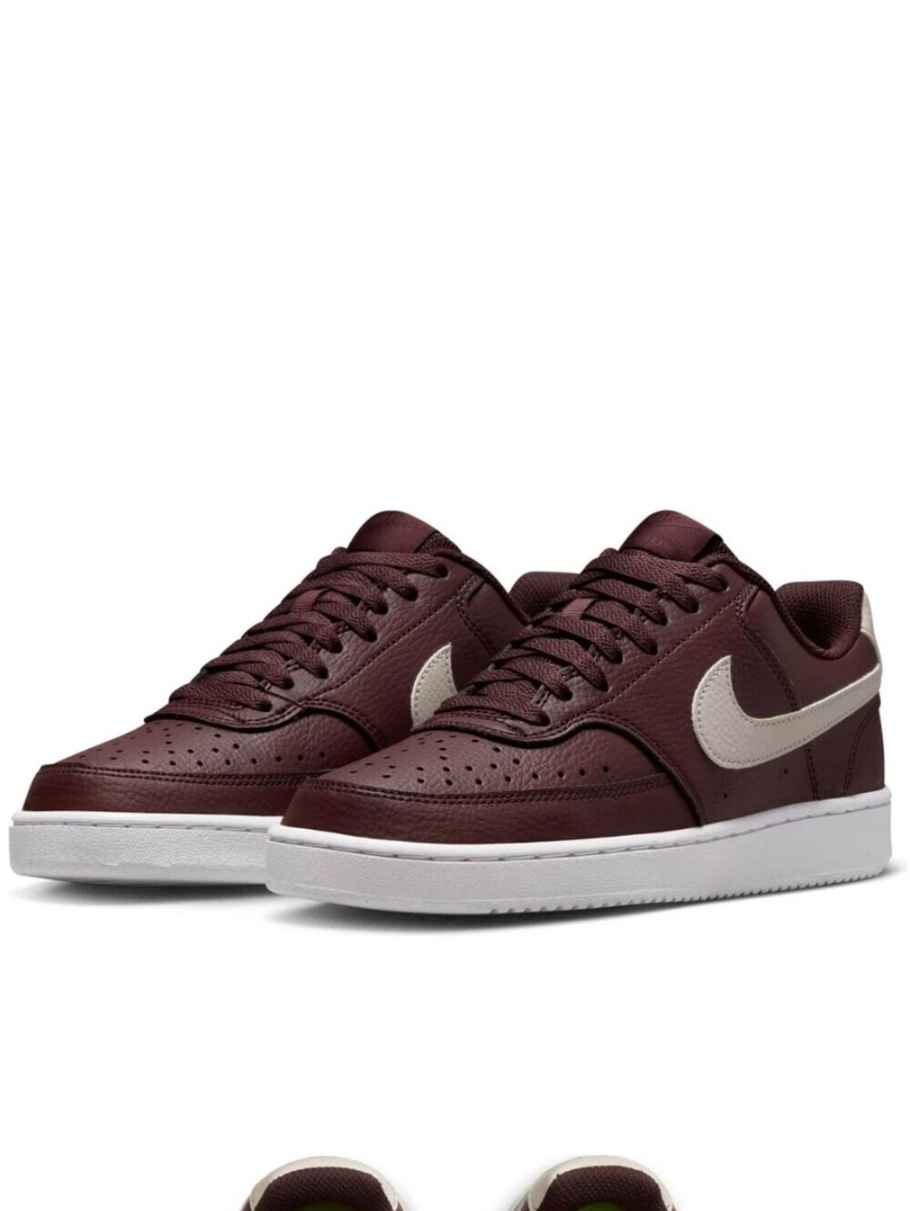 Nike Women’s Court Vision Low Next Nature Shoes In  Burgundy size 6.5